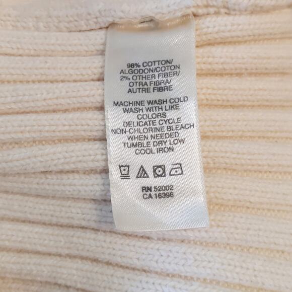 DKNY Women's Pullover Ivory Cable Knit Sweater XS - Picture 8 of 9